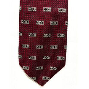 Robert Talbott Silk men’s tie y2k 2000 printed burgundy red statement‎ rare!